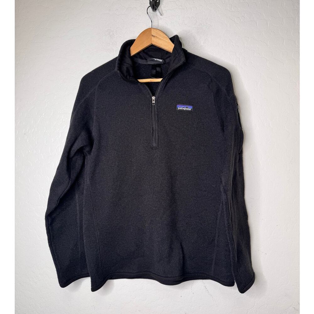 Patagonia Womens Better Fleece Quater 1/4 Zip Pull Over Sweater Black Size Small